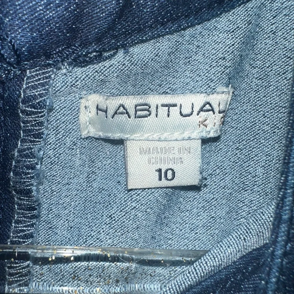 Habitual Kids Denim Drop Waist Ruffle Tiered Dress Size 10